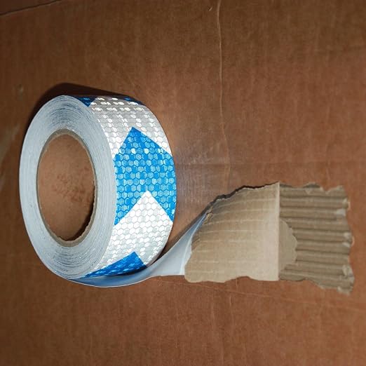 Reflective Tape Blue and White 2 inch X 166 feet, Outdoor Waterproof Hazard - Image 2