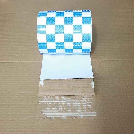 Reflective Tape Blue and White 6 inch X 66 feet, Outdoor Waterproof Hazard - Image 2
