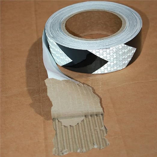 Black White Reflective Tape Outdoor Waterproof 1 inch X 166 feet, High - Image 2