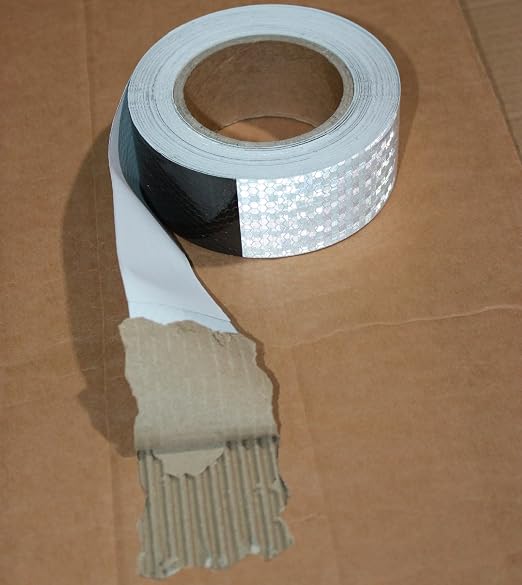 Black White Reflective Tape 2 inch X 66 feet X 10 Rolls, Outdoor Waterproof - Image 2