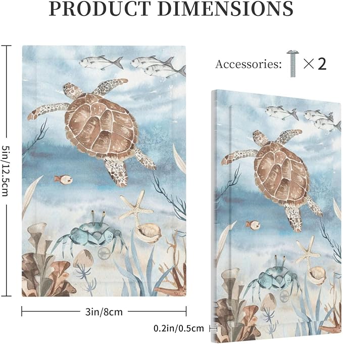 Light Switch Cover Plate Sea Turtle Coral Reef Nauticaltheme 1 Gang No Device - Image 5