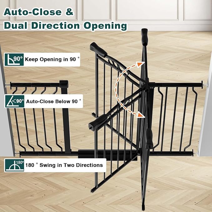 Fairy Baby 62.5"-71.6" Extra Wide Baby Gate Pressure Mount, Long Large Dog Gate - Image 5