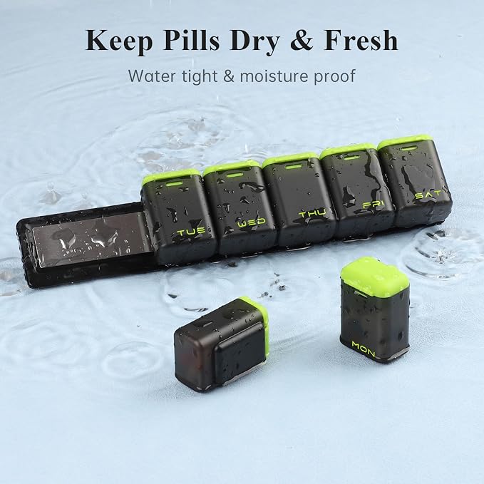 Weekly Pill Organizer Magnetic, Removable Pill Box 7 Day 1 Time a Day, Large - Image 4