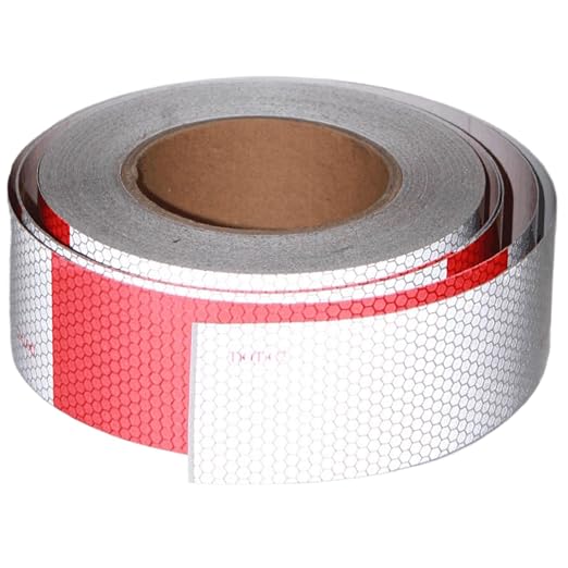 Reflective Tape Red and White 2 inch X 74 feet, Outdoor Waterproof Hazard by tuyrchu