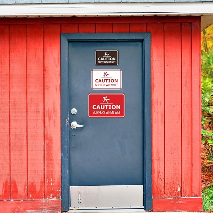 Signs ByLITA Classic Framed Caution: Slippery When Wet Door or Wall Sign Easy - Image 2