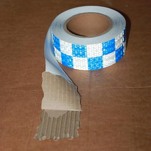 Reflective Tape Blue and White 2 inch X 66 feet X 10 Rolls, Outdoor Waterproof - Image 2
