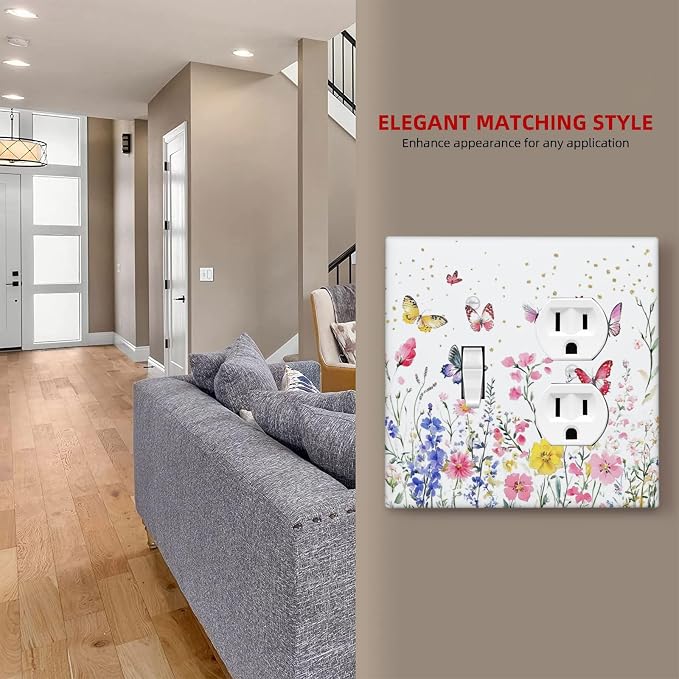 Wallplates Watercolor Floral Butterfly Colorful Wildflower 1 Toggle 1 Duplex - Image 7