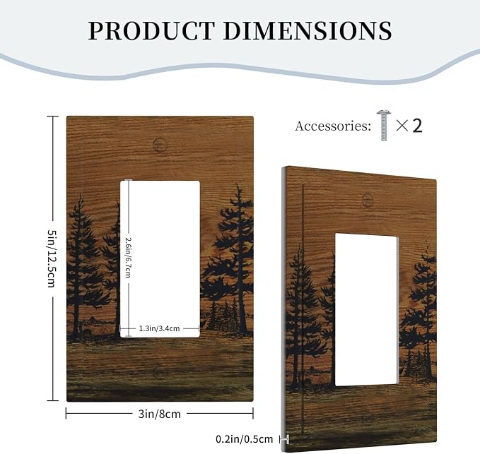 Decorative Outlet Covers Rustic Farmhouse Brown Board Pine Tree Wood Grain 1 - Image 5