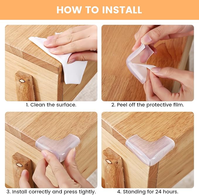 Food-Graded Silicone Clear Corner Protectors, Baby Proofing Table Edge Guards - Image 4