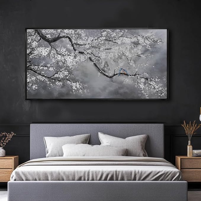Kureful Nature Wall Decor Flowers White Pictures Art Bird Artwork Botanical - Image 6