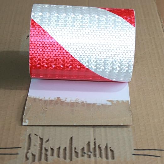 Red and White Reflective Tape Outdoor Waterproof 8 inch X 66 feet, High - Image 2