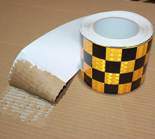 Reflective Tape Yellow Black 4 inch X 166 feet, Outdoor Waterproof Hazard - Image 2