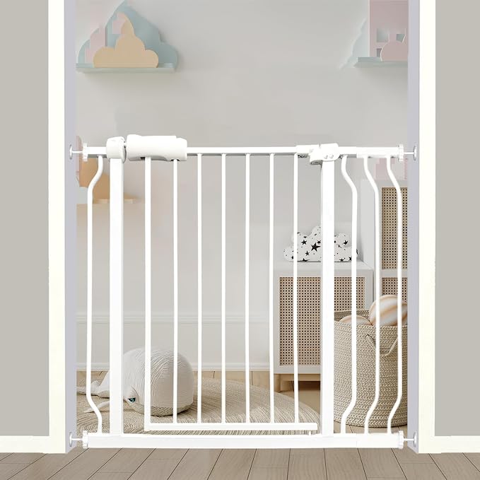 34-38.5 Inch Walk Through Baby & Dog Gate, No Drill Pressure Mounted, by Ghthes+Felle