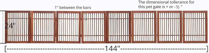 Urnporium Freestanding Pet Gate Folding Wooden Fence - Image 5