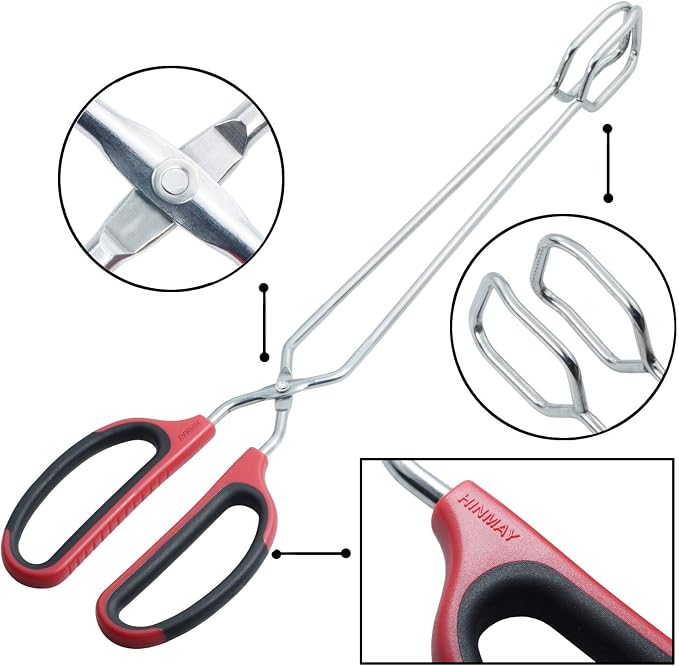 Extra Long Scissor Tongs 16-Inch Stainless Steel Barbecue Grilling Tongs - Image 2