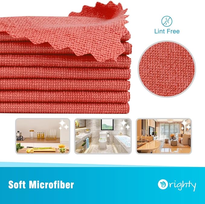 Orighty Cleaning Cloths, Shop Towels 50 Pack, Shop Rags Reusable, Microfiber - Image 2