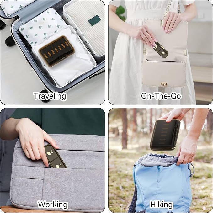 Weekly Pill Organizer 2 Times a Day, 7 Day Pill Box 2 Times, Portable - Image 5