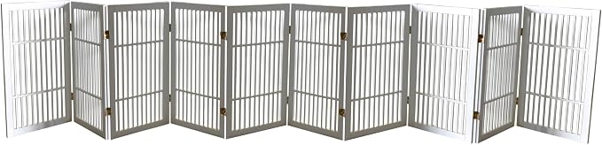 Pet Dog Gate Strong and Durable Freestanding Folding Acacia Hardwood Portable by Urnporium