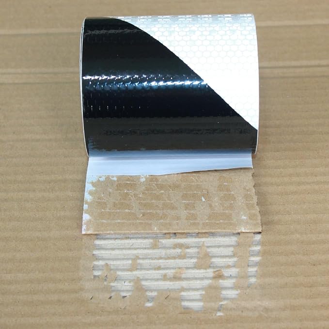 Black White Reflective Tape 4 inch X 10 feet, Outdoor Waterproof Hazard - Image 2