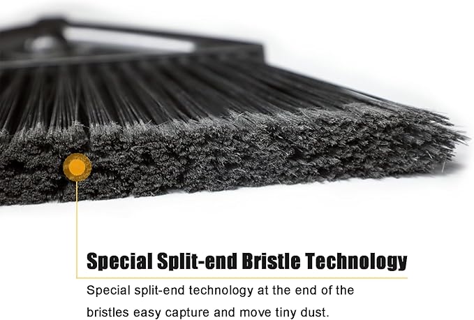 Heavy Duty Commercial Broom, 3 Pack Upgraded Angle Brooms - Image 2