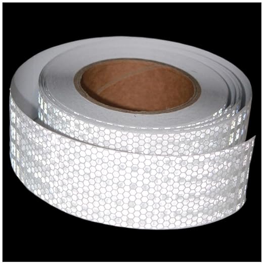 White Reflective Tape 2 inch Wide, Outdoor Waterproof Hazard Conspicuity by tuyrchu