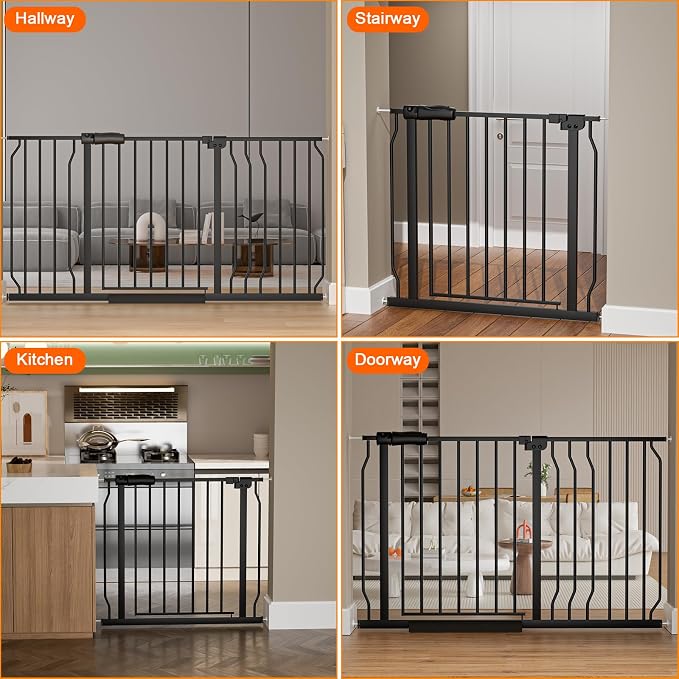 Wide Baby Gate for Stairs Doorways 30" Tall 34 to 38.5 Inch Wide Pressure - Image 6