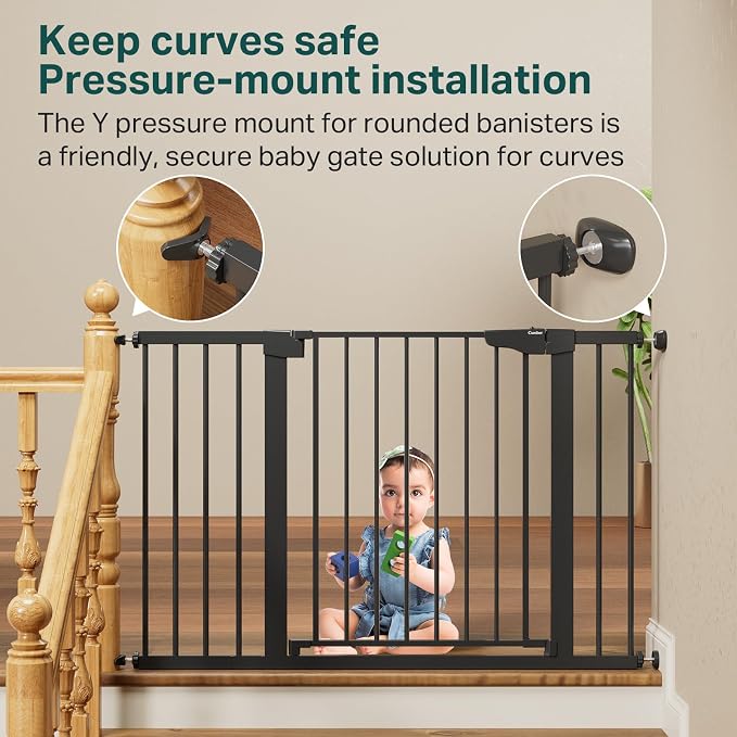 Cumbor 29.7-48" Baby Gate for Stairs, Mom's Choice Awards Winner-Dog Gate for - Field & Grace