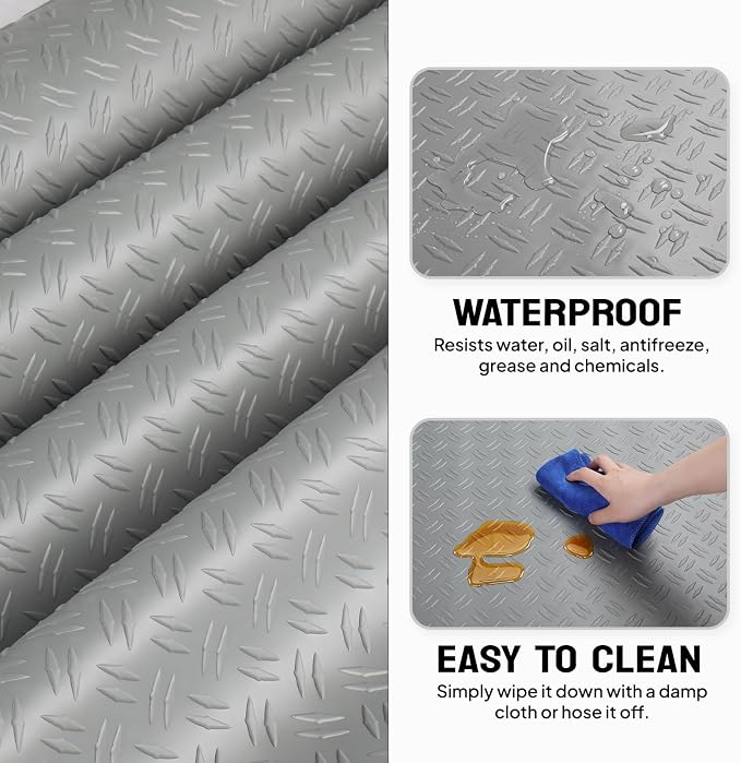 Bonnlo 7.5 X 17 FT Garage Floor Mat, Thickened Double Diamond Plate Garage - Image 4
