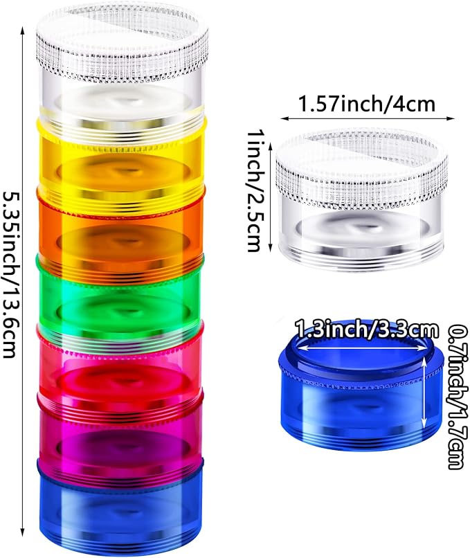 Sieral 7 Days Stackable Pill Organizers 7 Compartments Round Pill Boxes Tower - Image 2