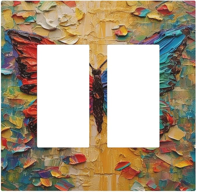 Decorative Outlet Covers Colorful Butterfly Animal Insects Wall Art Abstract 2 by LightSwitchCover