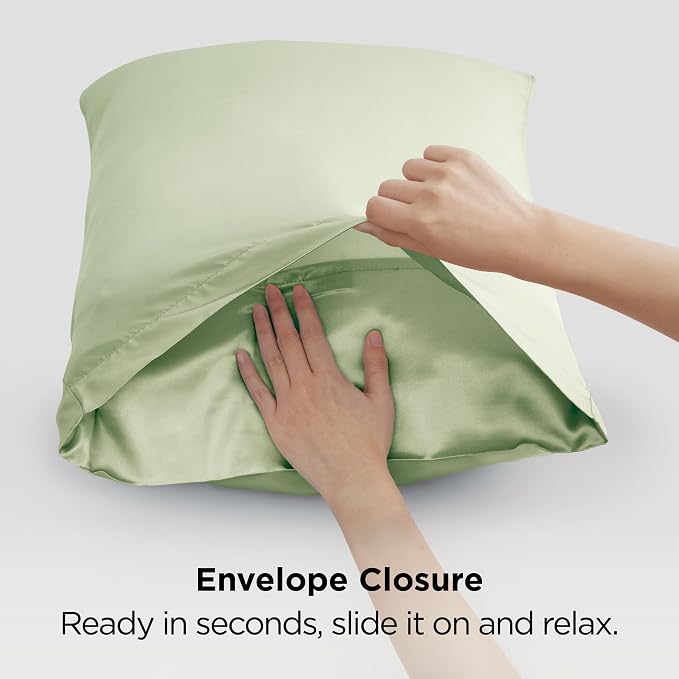 Bedsure Satin Pillowcases, Similar to Silk Pillow Cases Queen Size Set of 2 - Image 8