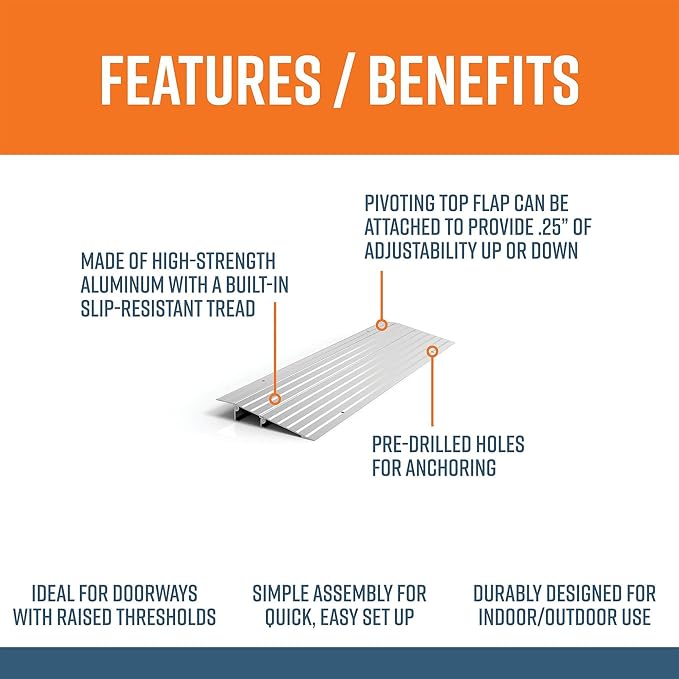 EZ-ACCESS - Threshold Ramps for Doorways - Portable Wheelchair Ramp for Home - Image 4
