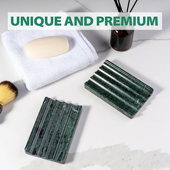 Soap Holder, Marble Soap Dish for Shower, Easy Cleaning Soaps Saver for Kitchen - Image 3