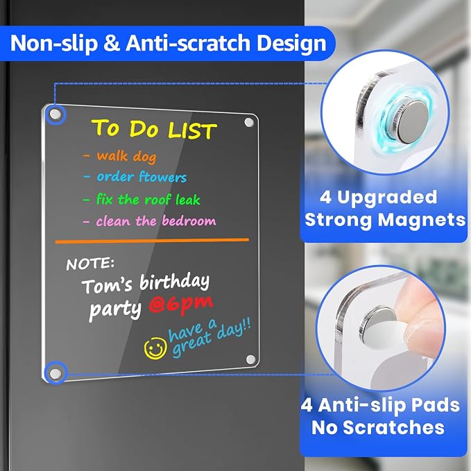 PigPotParty Clear Acrylic Magnetic Whiteboard - Image 5