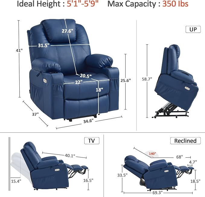 MCombo Electric Power Lift Recliner Chair Sofa - Image 3