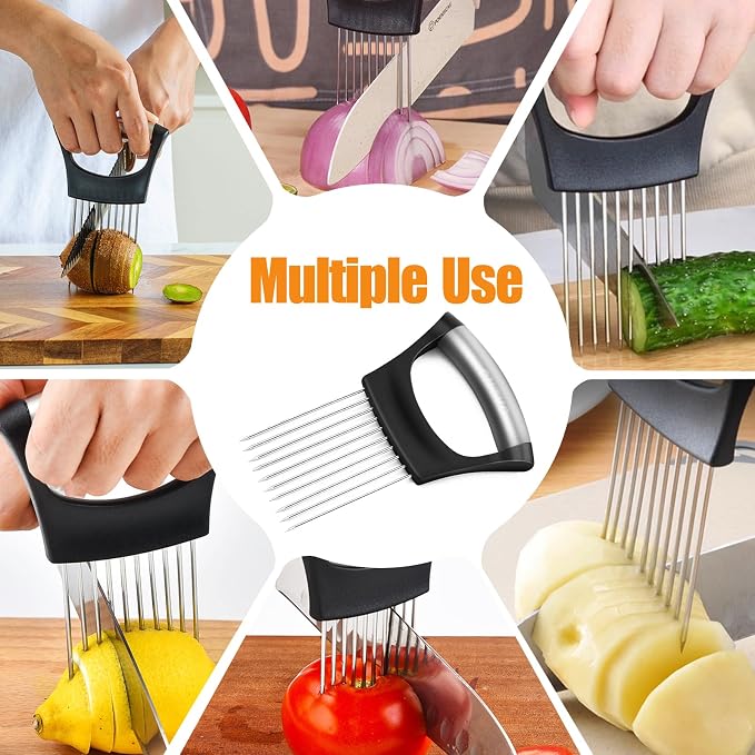 Onion Holder for Slicing, Stainless Steel Onion Slicer, Onions Slicer Holder - Image 7