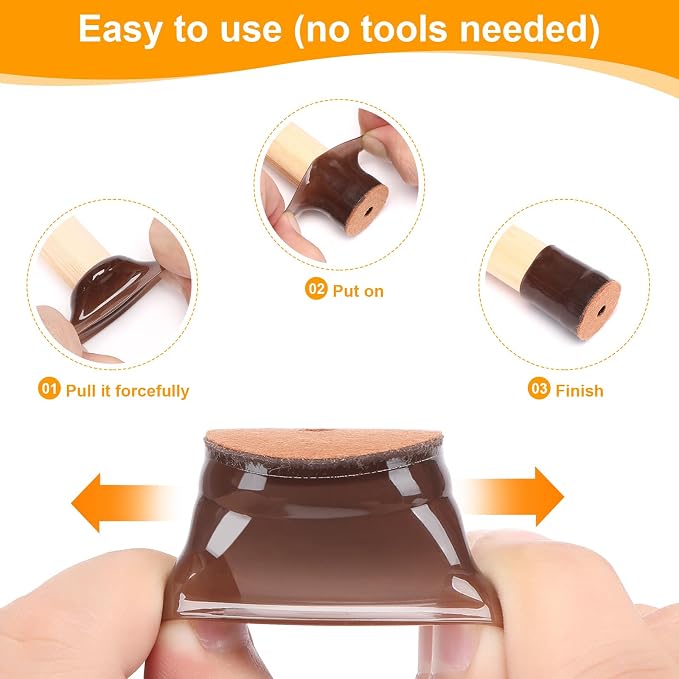 CHUNZEXI 16 Pack Chair Leg Floor Protectors - Image 4
