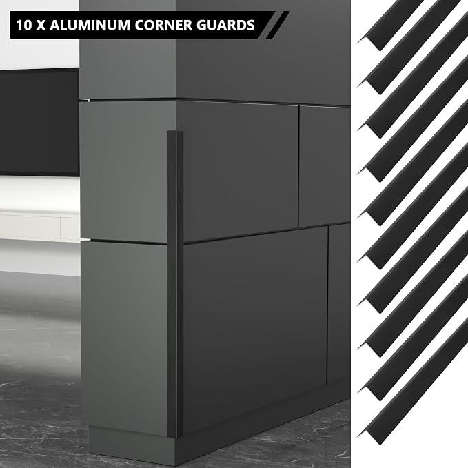 10pcs 48"L*1.42"W Aluminum Self-Adhesive Wall Corner Protectors, Wall Furniture - Image 3