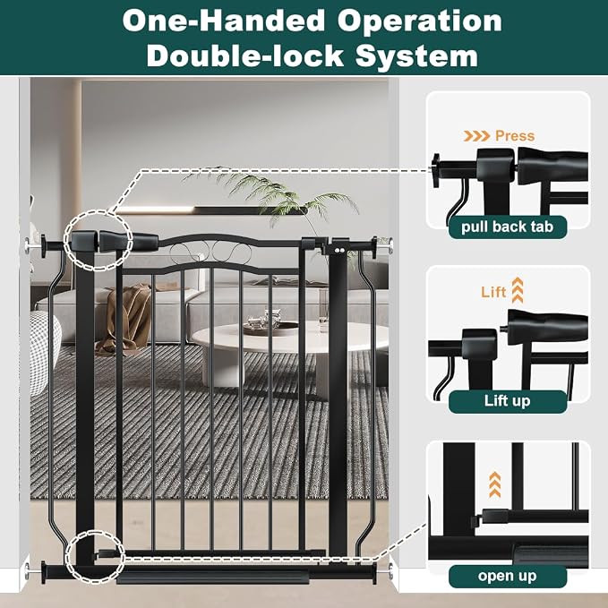 Extra Wide Baby Gate 67.3-81.1 Inch, Pressure Mounted Dog Gate Indoor, Walk - Image 3