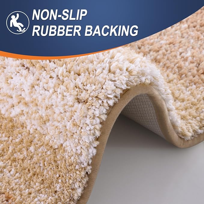 OLANLY Bathroom Rug Set 2 Piece, Soft Absorbent Microfiber Bath Rug Set - Image 4