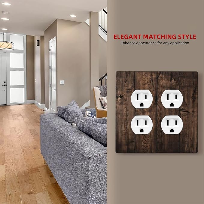 Rustic Brown Wood Plank Vintage Wooden Texture Print Outlet Covers 2 Gang - Image 7