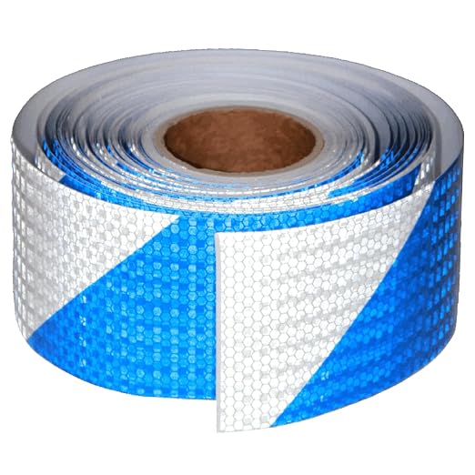 Reflective Tape Blue and White 4 inch X 166 feet, Outdoor Waterproof Hazard by tuyrchu