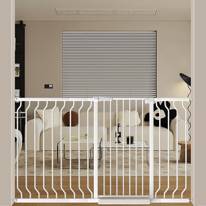 ALLAIBB White 40.55" Extra Tall Wide 29.92-62.60" Baby Gate Pressure Mounted by ALLAIBB