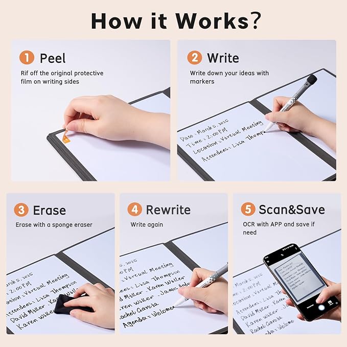 CoBak 6 Sides Portable White Board 12x9 inch - Image 4