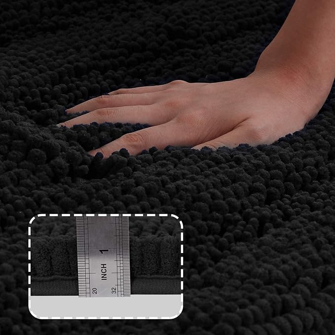 Turquoize Chenille 24"x 36" Extra Soft, Absorbent Shaggy Bath Rugs - Image 3