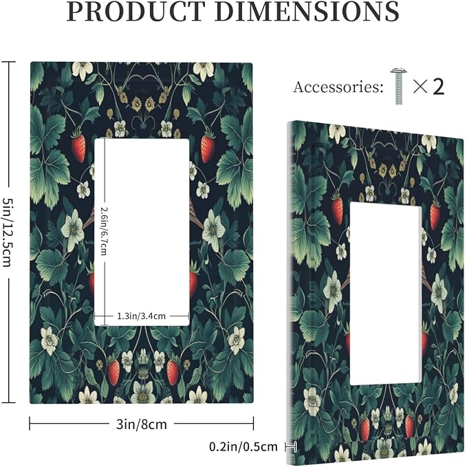 Decorative Outlet Covers Strawberry Birds Flowers Plant Morris Floral 1 Gang - Image 5