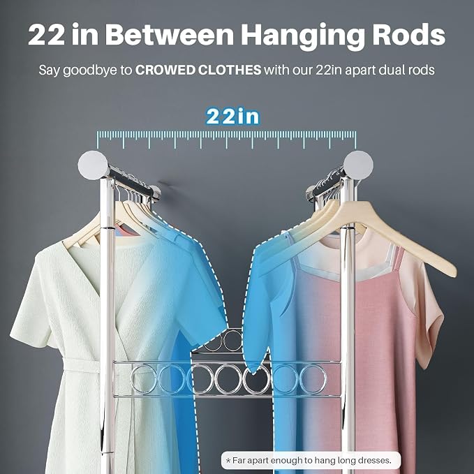 HOKEEPER Clothes Rack Heavy Duty Clothing Rack Load 650 LBS Collapsible Garment - Image 4