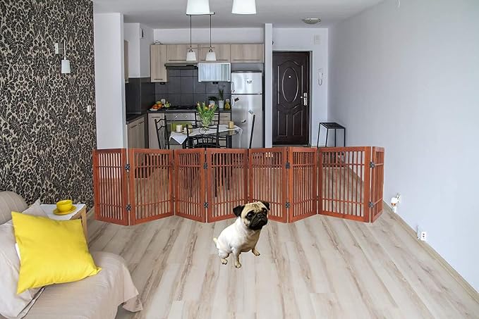 Urnporium Freestanding Pet Gate Folding Wooden Fence - Image 7