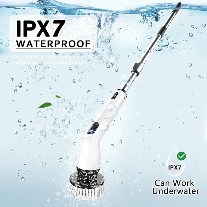 TUYU Electric Spin Scrubber, Full-Body IPX7 Waterproof Bathroom Scrubber - Field & Grace