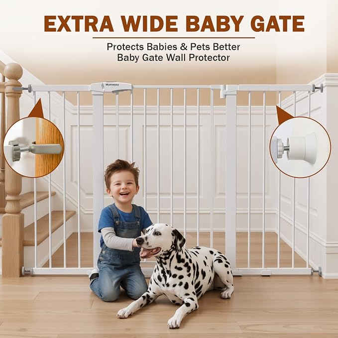 Mumeasy 29.7-57" Extra Wide Baby Gate, Auto Close Large Dog Gate - Image 5